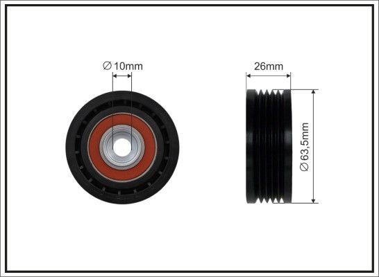 CAFFARO Ø: 64mm Deflection / Guide Pulley, v-ribbed belt 500328 buy