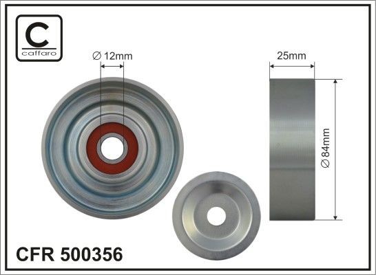 CAFFARO 500356 Deflection / Guide Pulley, v-ribbed belt