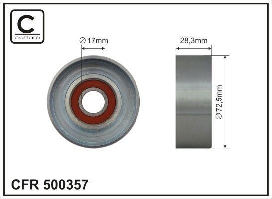 CAFFARO 500357 Deflection / Guide Pulley, v-ribbed belt