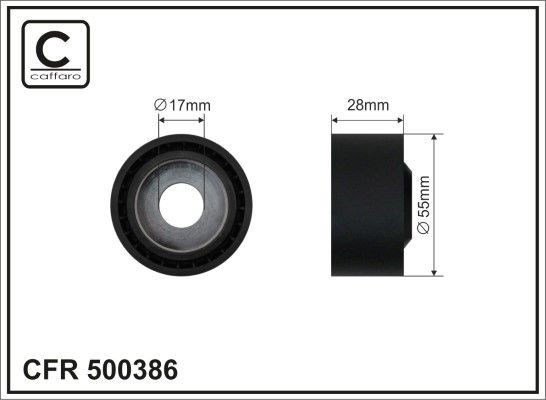 CAFFARO 500386 Deflection / Guide Pulley, v-ribbed belt 059903341Q