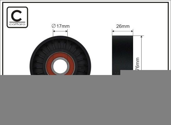 CAFFARO Ø: 76mm, Width: 26mm Tensioner pulley, v-ribbed belt 500391 buy