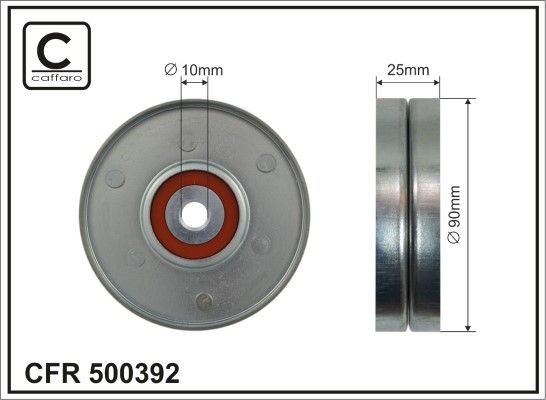 CAFFARO 500392 Deflection / Guide Pulley, v-ribbed belt