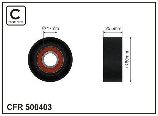 CAFFARO 500403 Deflection / Guide Pulley, v-ribbed belt 93160256