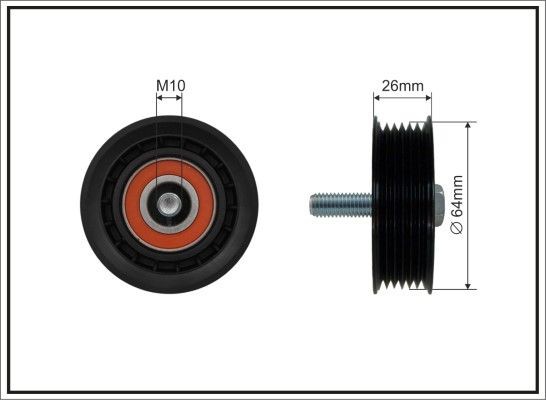 CAFFARO Ø: 64mm Deflection / Guide Pulley, v-ribbed belt 500411 buy