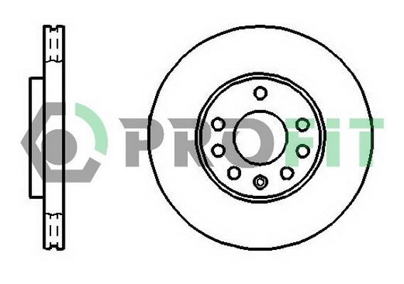 PROFIT 5010-1042 Brake disc Front Axle, 280x25mm, 5, internally vented