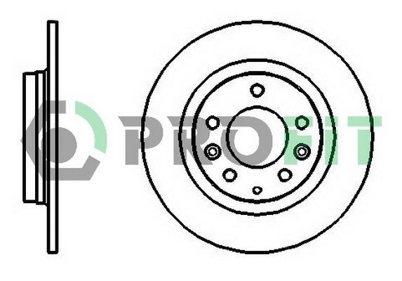 PROFIT 5010-1500 Brake disc Rear Axle, 280x10mm, 5, solid