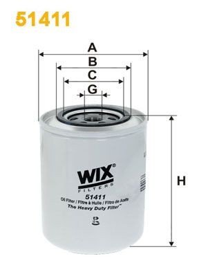 WIX FILTERS 51411 Oil filter 190 1603