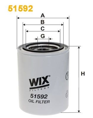 WIX FILTERS 51592 Oil filter 140 7098