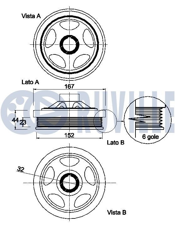 RUVILLE 5164 Wheel bearing kit 1663340206