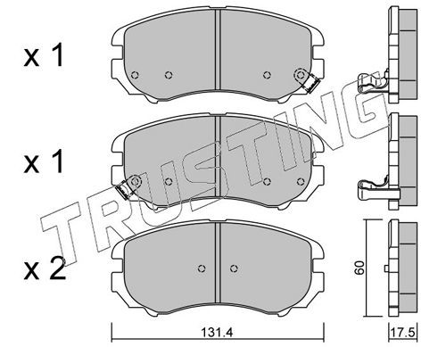 23891 TRUSTING with acoustic wear warning Thickness 1: 17,5mm Brake pads 519.0 buy