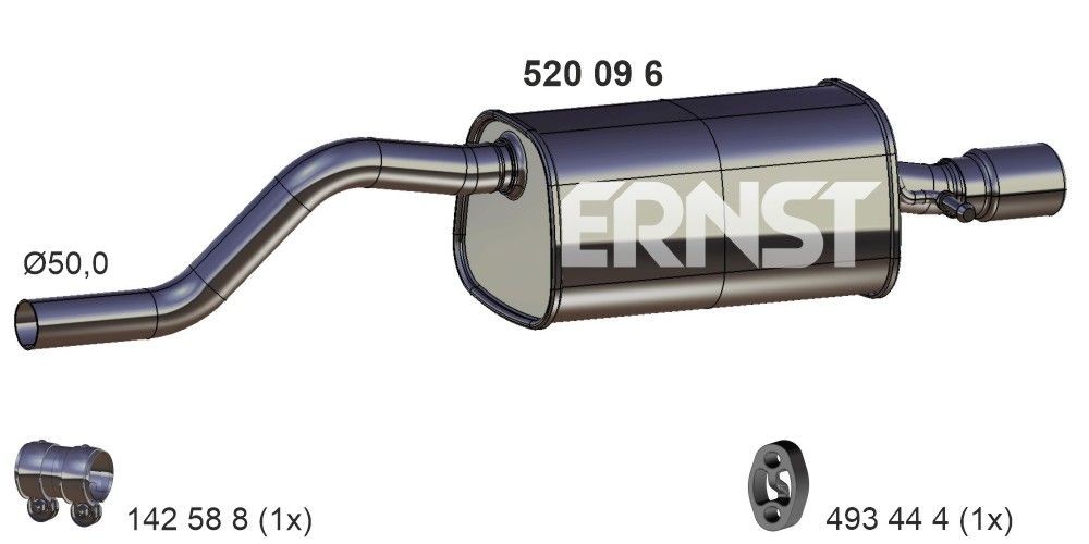 ERNST Length: 1040mm, with exhaust tip Length: 1040mm Muffler 520096 buy