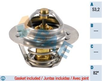 5202482 FAE Coolant thermostat VOLVO Opening Temperature: 82°C, with gaskets/seals