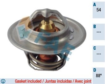 5203488 FAE Coolant thermostat SKODA Opening Temperature: 88°C, with gaskets/seals