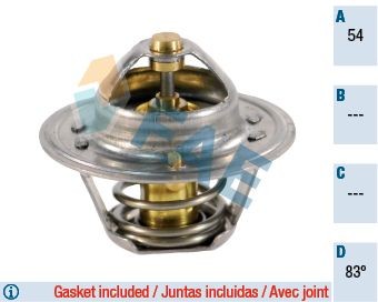 5204783 FAE Coolant thermostat NISSAN Opening Temperature: 83°C, with gaskets/seals