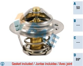FAE 5205089 Engine thermostat Opening Temperature: 89°C, with gaskets/seals