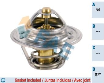 FAE 5205287 Engine thermostat Opening Temperature: 87°C, with gaskets/seals