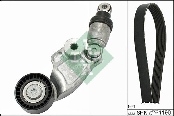 INA 529 0119 10 V-Ribbed Belt Set Check alternator freewheel clutch & replace if necessary