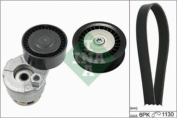 INA 529 0165 10 V-Ribbed Belt Set Check alternator freewheel clutch & replace if necessary