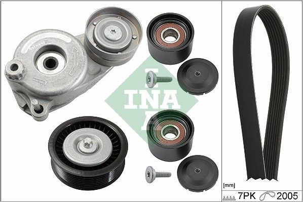 INA Check alternator freewheel clutch & replace if necessary Length: 2005mm, Number of ribs: 7 Serpentine belt kit 529 0168 10 buy