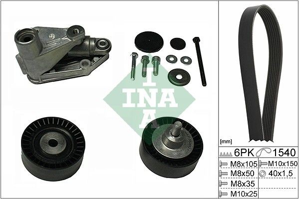 INA V-ribbed belt kit BMW E60 new 529 0198 10