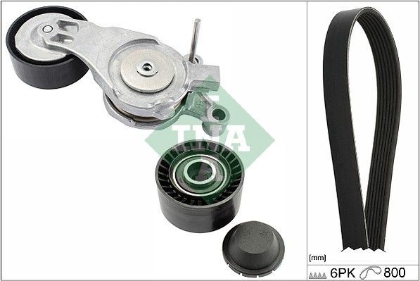 INA 529 0213 10 V-Ribbed Belt Set Check alternator freewheel clutch & replace if necessary