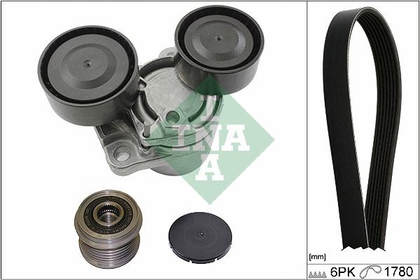 INA Pulleys: with freewheel belt pulley, Check alternator freewheel clutch & replace if necessary Length: 1780mm, Number of ribs: 6 Serpentine belt kit 529 0249 10 buy