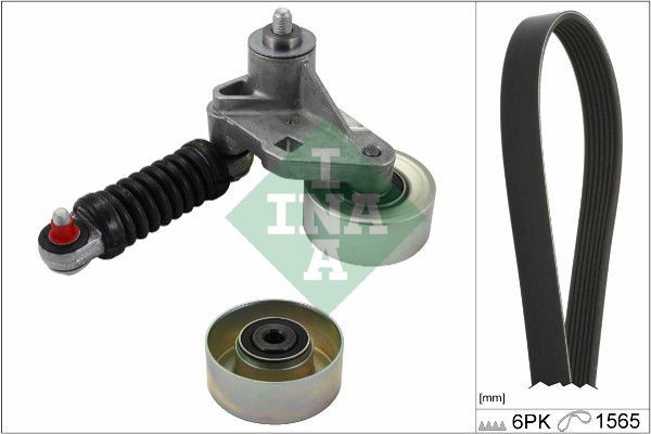 INA 529 0257 10 V-Ribbed Belt Set Check alternator freewheel clutch & replace if necessary
