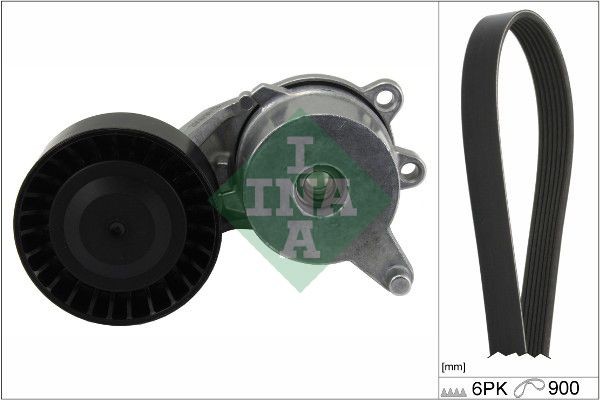 INA 529 0268 10 V-Ribbed Belt Set Check alternator freewheel clutch & replace if necessary