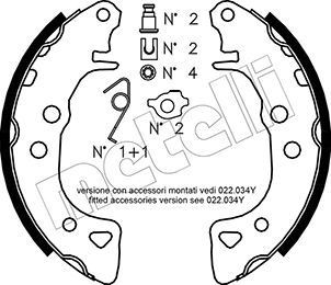 METELLI Brake shoes rear and front Peugeot 106 2 new 53-0021K