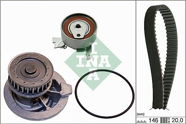 INA Water pump and timing belt kit 530 0147 30 Opel VECTRA 1998