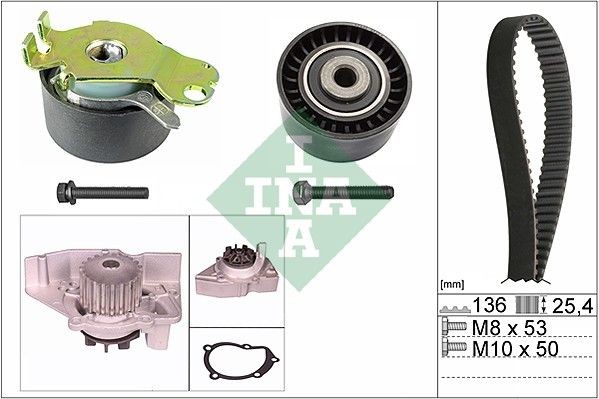 INA 530023630 Water pump and timing belt kit 082979