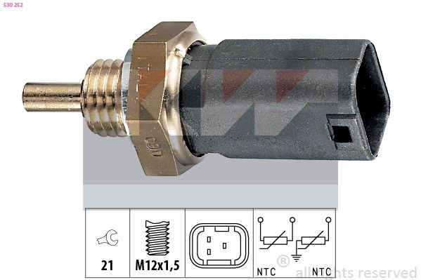 FACET 7.3252 KW Made in Italy - OE Equivalent, black Spanner Size: 21 Coolant Sensor 530 252 buy