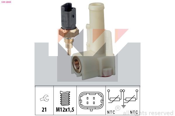 Engine oil temperature sensor KW M12x1,5 - 530 286K