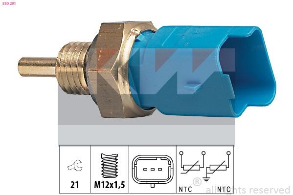 Coolant temperature sending unit KW Made in Italy - OE Equivalent, blue, blue, bright blue - 530 291