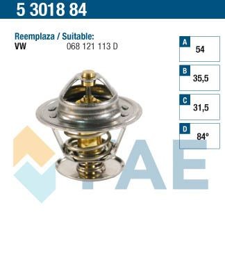 FAE Opening Temperature: 84°C, with gaskets/seals Thermostat, coolant 5301884 buy