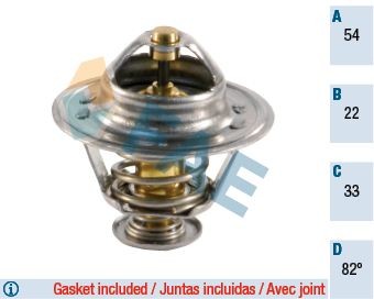 FAE 5304182 Engine thermostat Opening Temperature: 82°C, with gaskets/seals