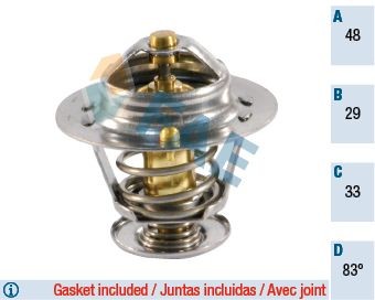5304783 FAE Coolant thermostat IVECO Opening Temperature: 83°C, with gaskets/seals