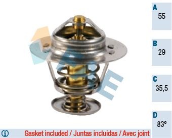 FAE 5306983 Engine thermostat Opening Temperature: 83°C, with gaskets/seals