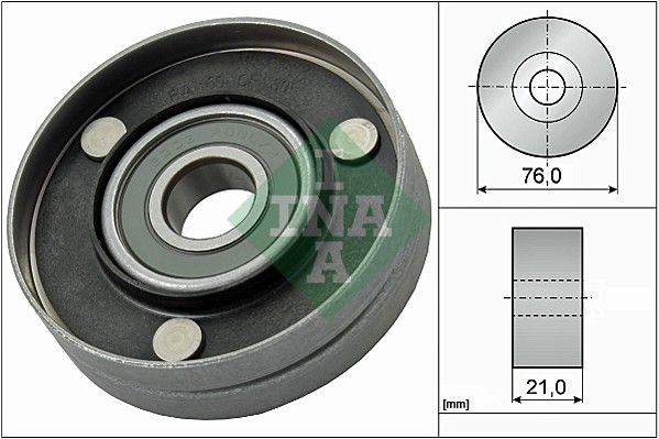 Original INA Deflection / guide pulley, v-ribbed belt 532 0567 10 for AUDI A6