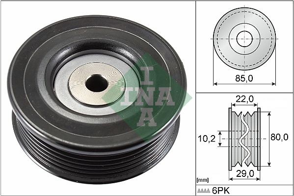 INA 532 0799 10 Deflection / Guide Pulley, v-ribbed belt