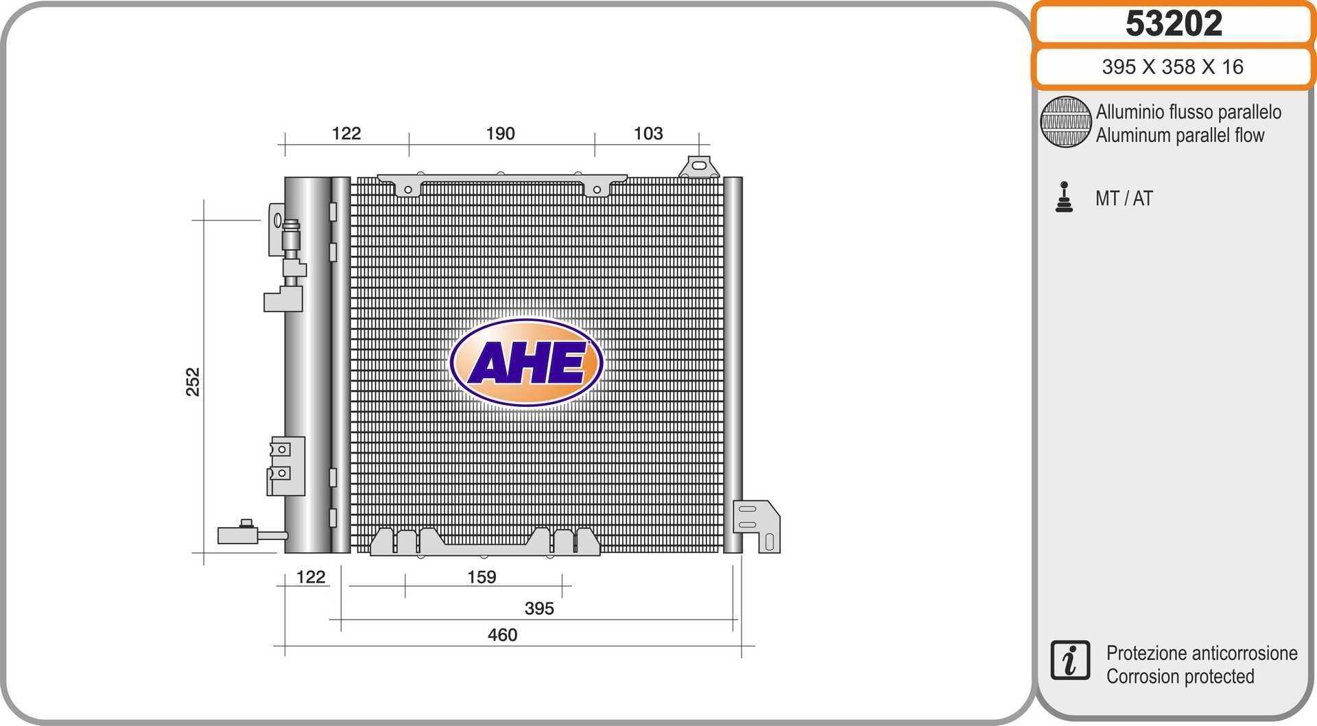 AHE 53202 Air conditioning condenser 18 50 050