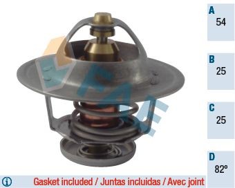 Coolant thermostat FAE Opening Temperature: 82°C, with gaskets/seals - 5322482