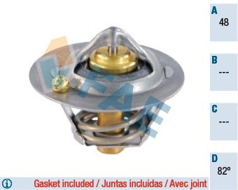 5323282 FAE Coolant thermostat VOLVO Opening Temperature: 82°C, with gaskets/seals