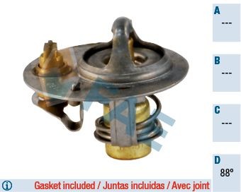 FAE Opening Temperature: 88°C, with gaskets/seals, with breather valve Thermostat, coolant 5324188 buy
