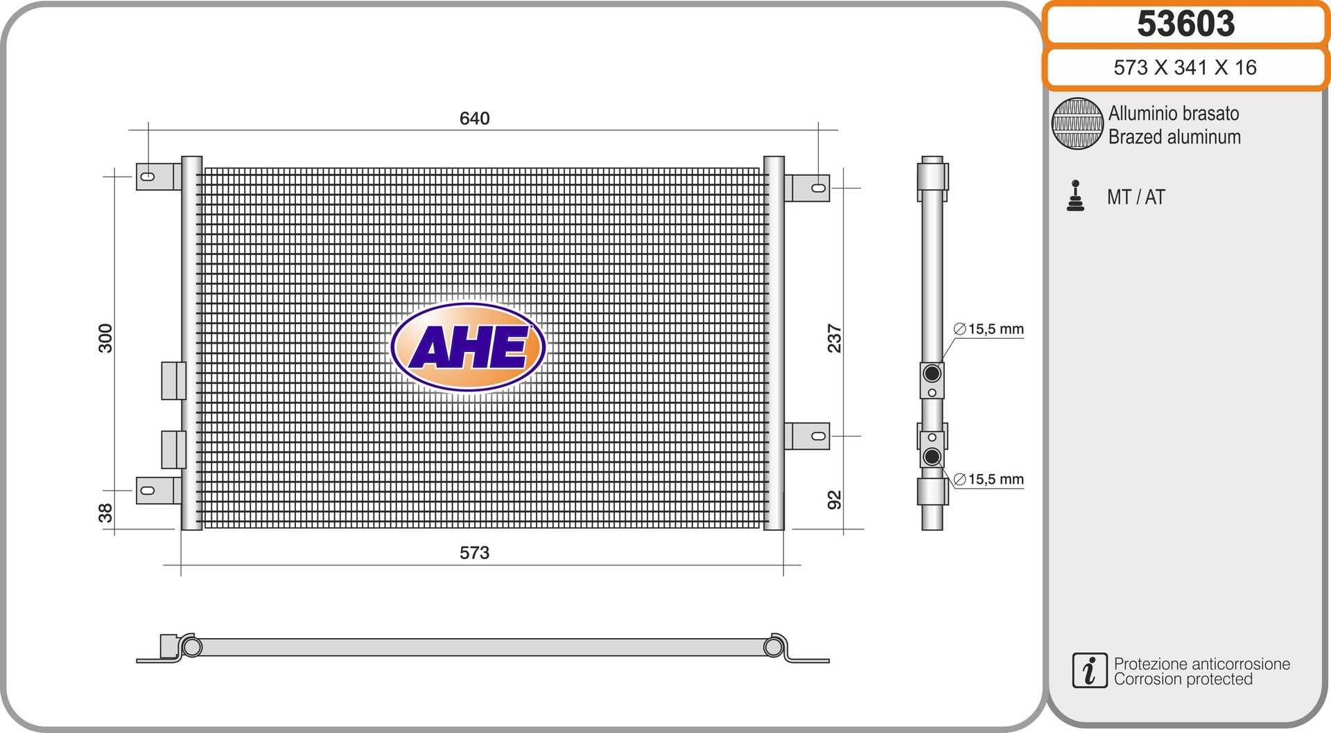 AHE 53603 Air conditioning condenser 60628820