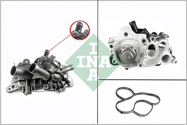 INA 538 0364 10 Water pump with belt pulley, with housing, for timing belt drive