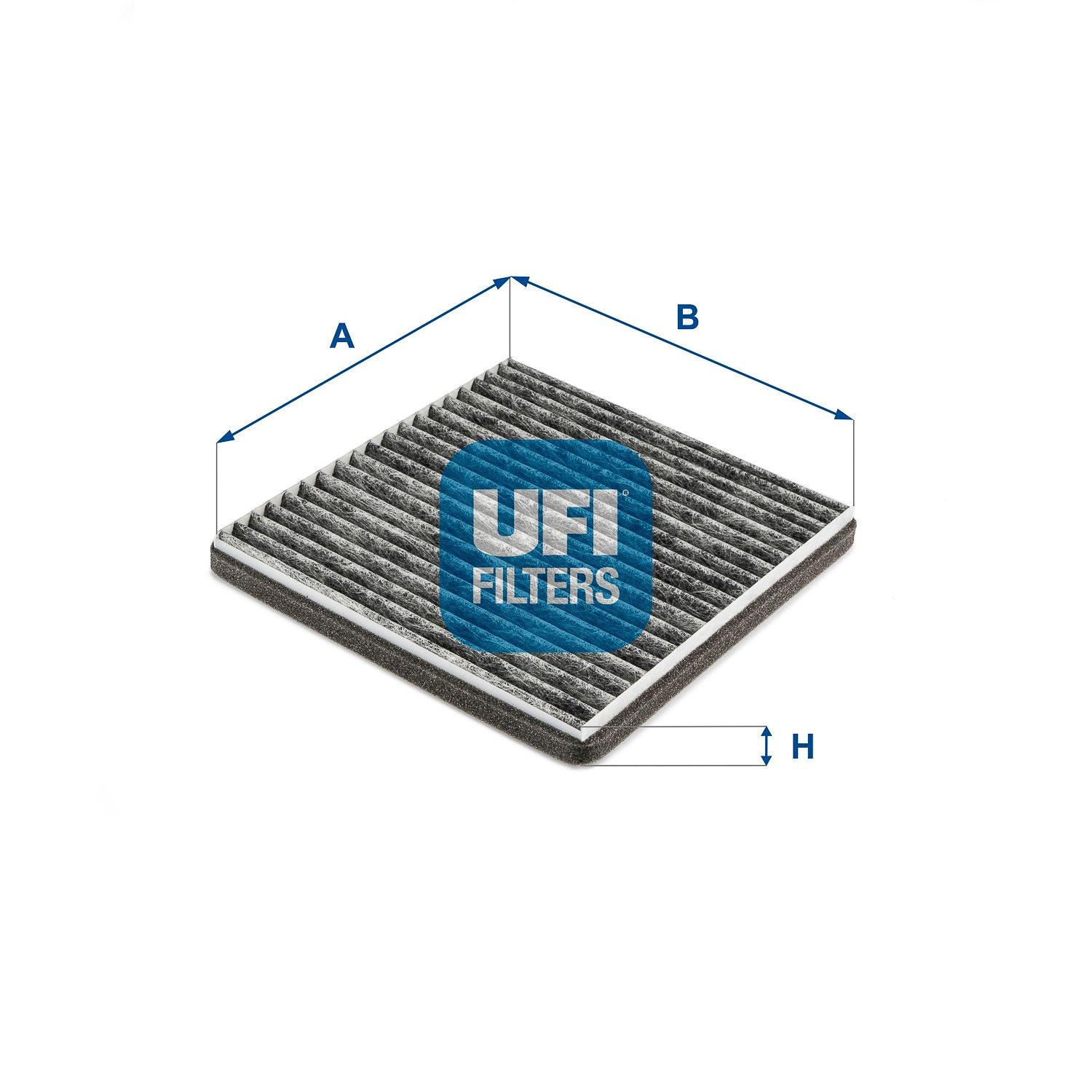 UFI 54.253.00 Pollen filter Activated Carbon Filter, 213 mm x 198 mm x 20 mm