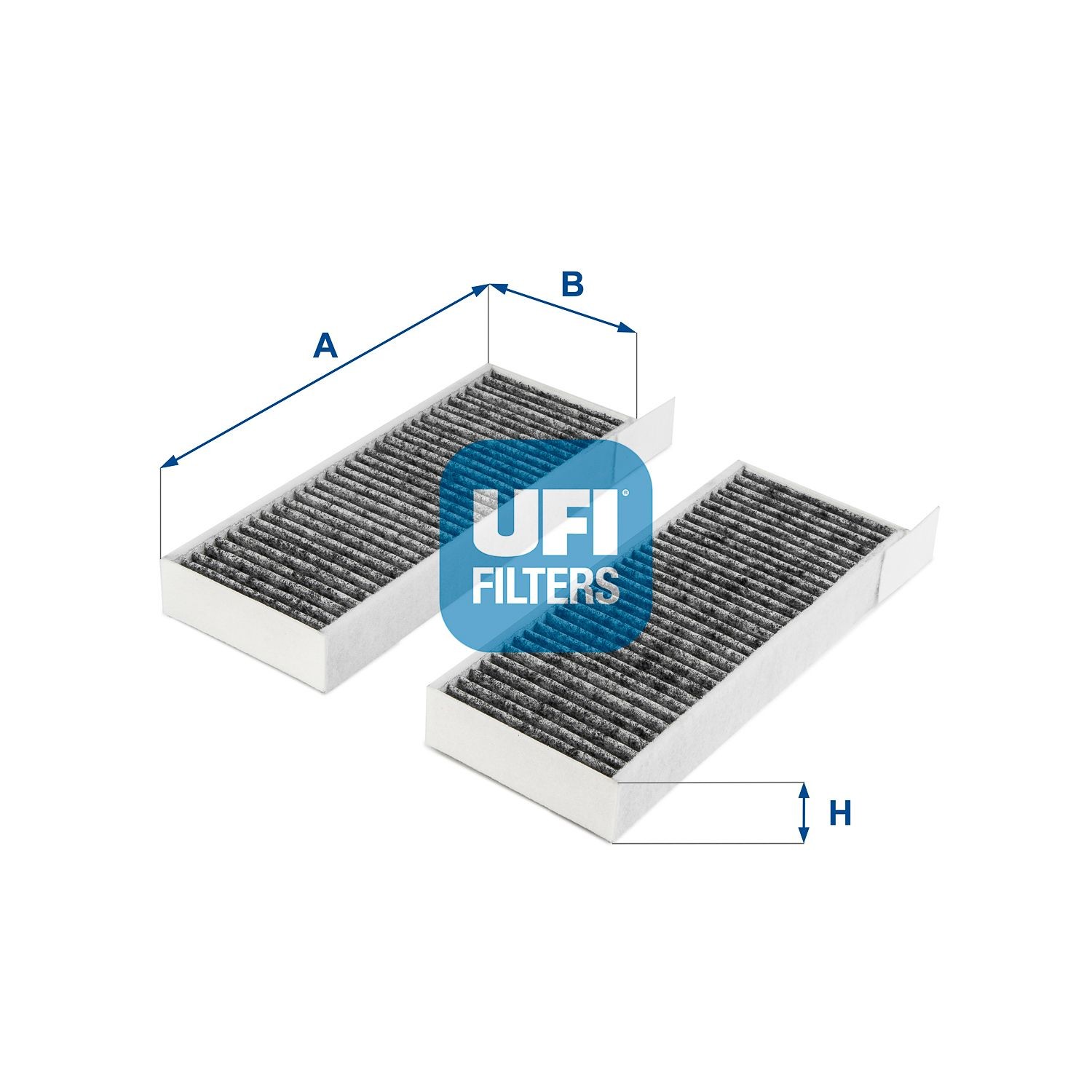 UFI 54.254.00 Pollen filter Activated Carbon Filter, 259 mm x 98 mm x 30 mm