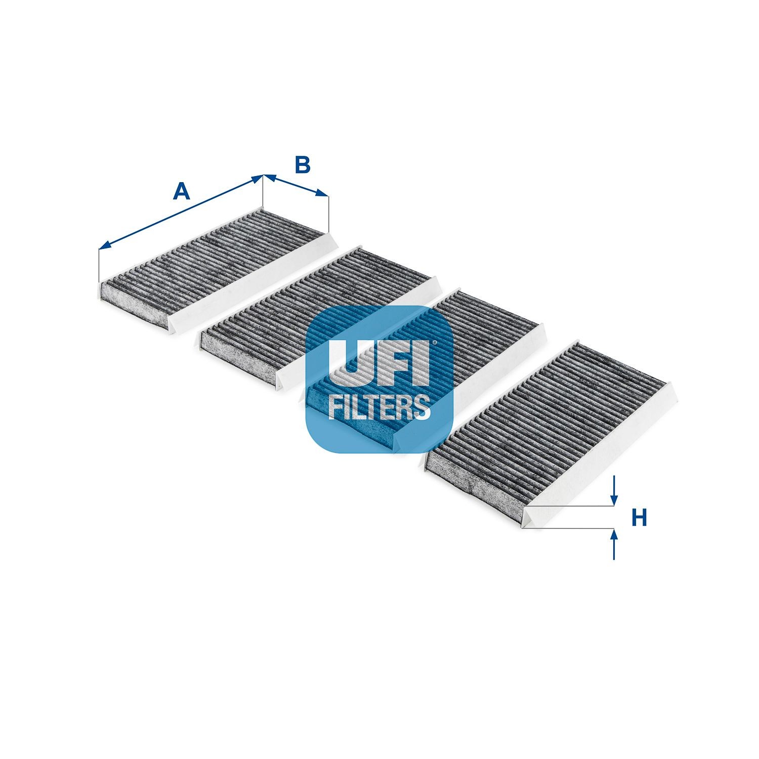 UFI 54.255.00 Pollen filter Activated Carbon Filter, 214 mm x 93 mm x 19 mm