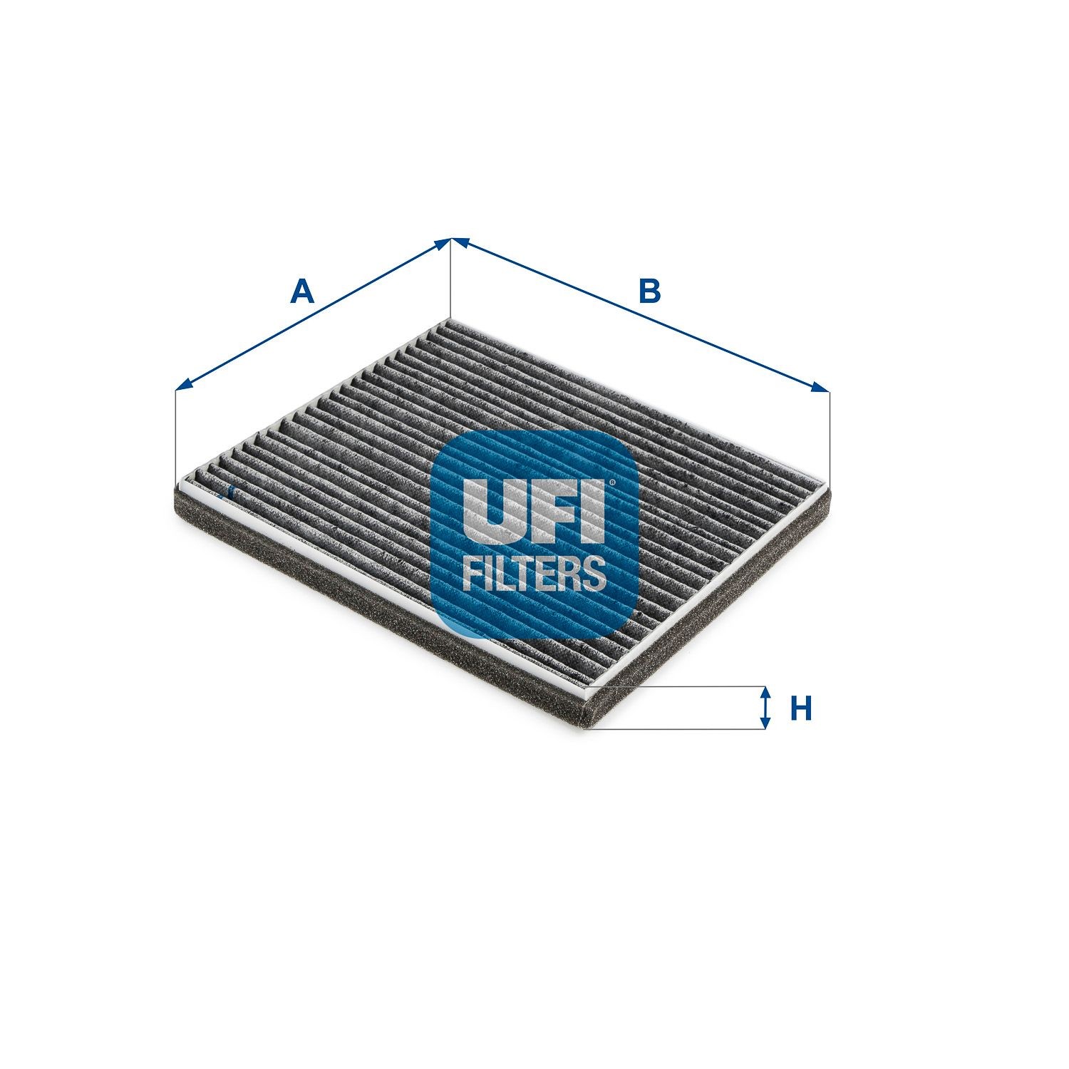 UFI 54.264.00 Pollen filter Activated Carbon Filter, 196 mm x 216 mm x 17 mm